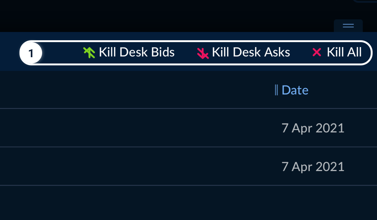 Paradigm Futures Spreads Dashboard - Kill Desk Bids and Asks